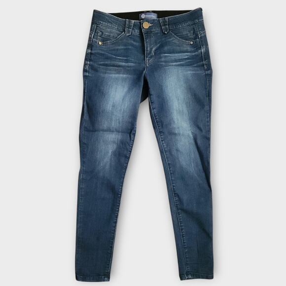 Democracy Jeans Women's 8 Ab Solution Skinny Dark Wash Mid-rise Stretch Waist - Picture 1 of 6